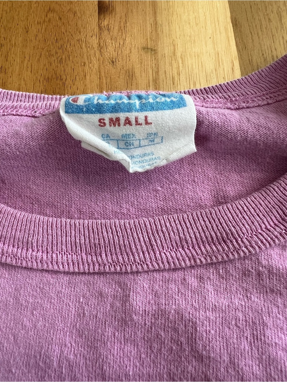 Vintage Champion Long Sleeve Tee Small Heather Orchid Pink Purple - Picture 3 of 8